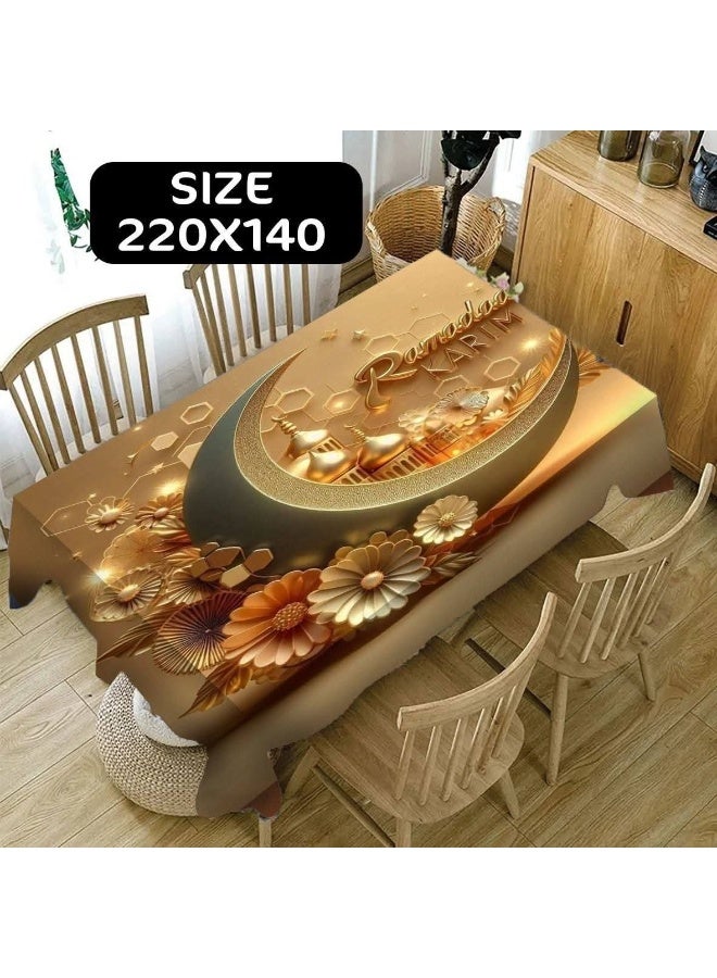 Ramadan tablecloth, heavy leather, artistic Ramadan table setting, size 140*220 cm